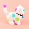 The 2025 new cute plush tongue-sticking electric polka dot cat children's simulation toy can walk, move and meow details Picture